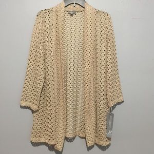 JM Collection Open Knit Open Front Cardigan - XL